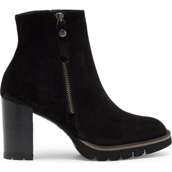 Paul Green Women's Black Suede Leather Side Zip Sloane Lug Sole Bootie Size 9 - Picture 3 of 12